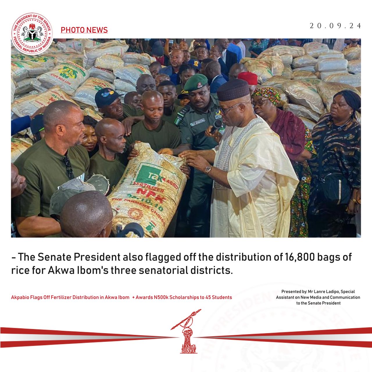 Akpabio Commences Distribution Of 16,800 Bags Of Fertilizers In Akwa Ibom State