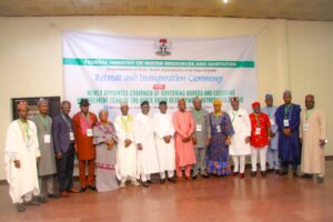Group photograph of the Honorable Minister, Permanent Secretary, and the MDs.